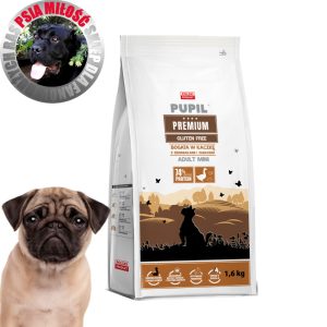 PUPIL Premium MINI bogata w kaczkę z ziemniakami i jabłkiem 1,6kg - karma sucha dla psa