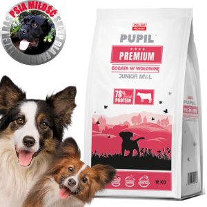 PUPIL Premium JUNIOR M&L bogata w wołowinę 12 kg - sucha karma dla psa