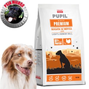 PUPIL Premium Light&Senior M&L bogata w indyka i ryż 12 kg - sucha karma dla psa