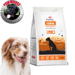 PUPIL Premium Light&Senior M&L bogata w indyka i ryż 3kg - sucha karma dla psa