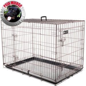 Flamingo Ebo Taupe – metalowa klatka dla psa L (56 × 92 × 64 cm)