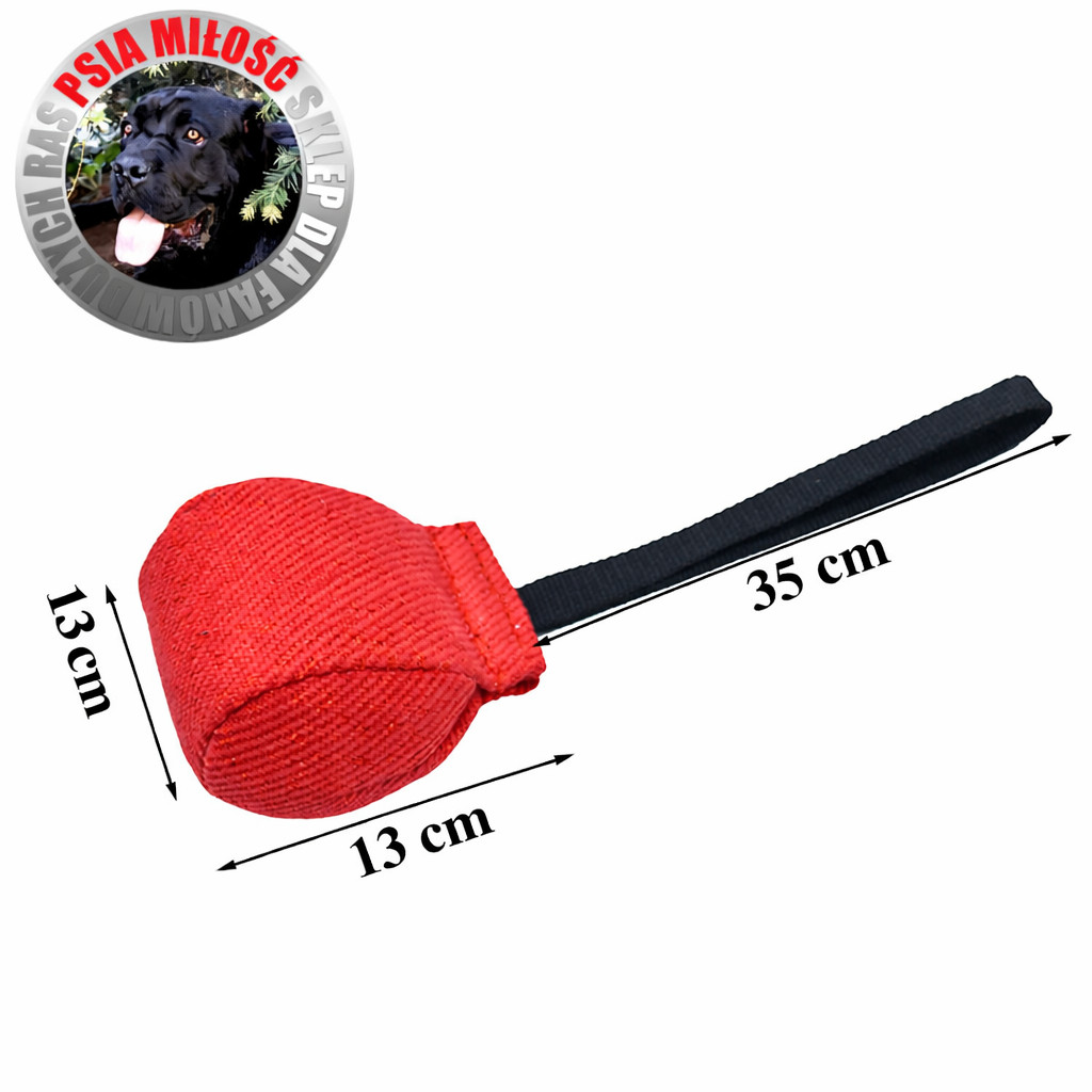 Gryzak – Piłka Psia Miłość HEKTOREK z nylcotu 13×13 cm z rączką 35 cm - 5 kolorów - obrazek 10