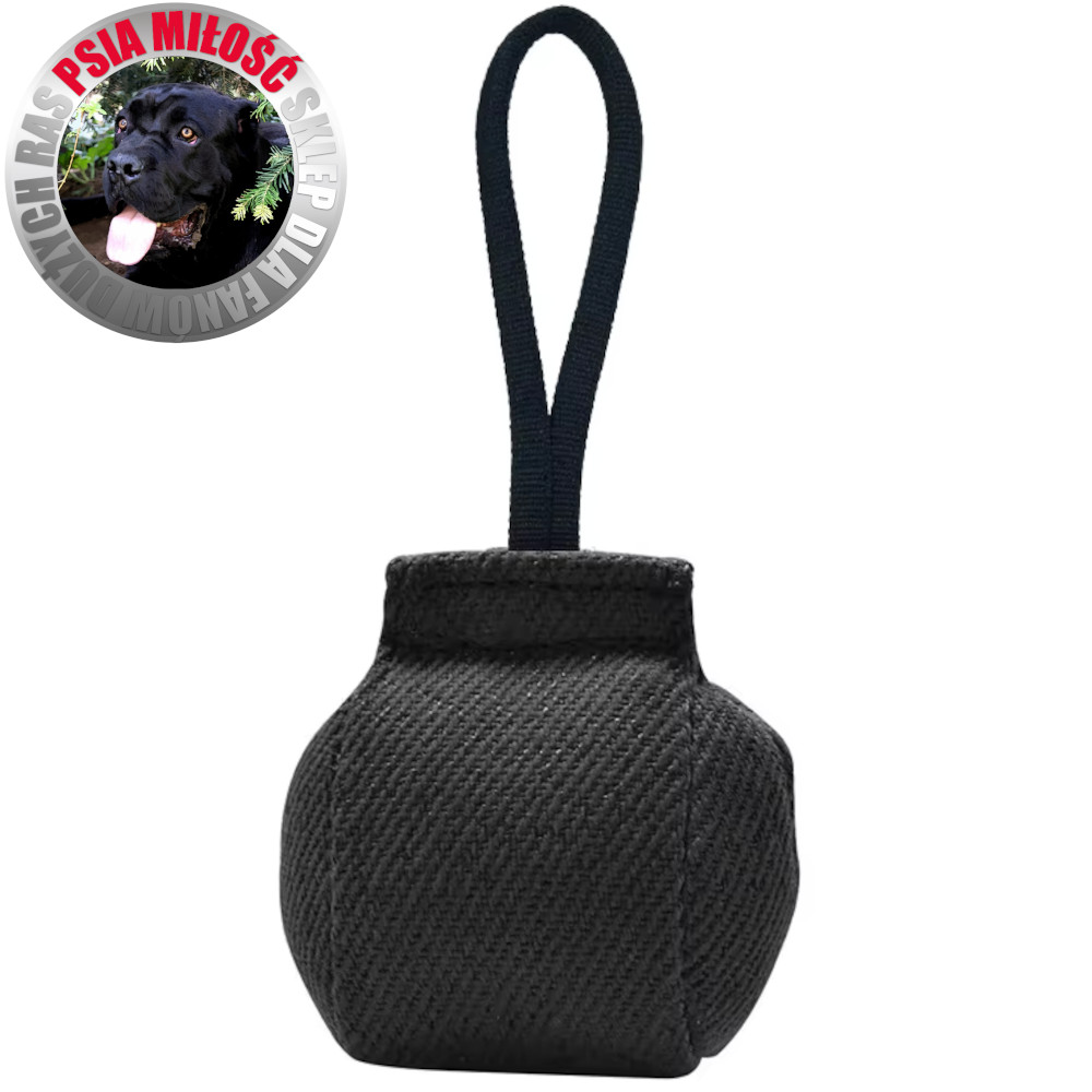 Gryzak – Piłka Psia Miłość HEKTOREK z nylcotu 13×13 cm z rączką 35 cm - 5 kolorów - obrazek 4