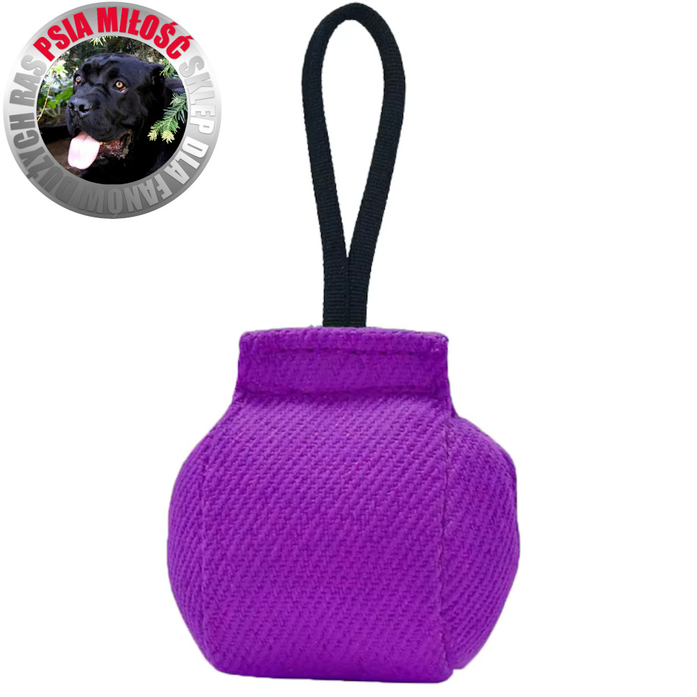 Gryzak – Piłka Psia Miłość HEKTOREK z nylcotu 13×13 cm z rączką 35 cm - 5 kolorów - obrazek 6