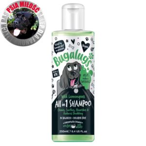 Bugalugs All in 1 Shampoo 250ml - szampon z odżywką dla psa, zmniejszający wypadanie sierści, koncentrat 1:10