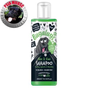Bugalugs Aloe & Kiwi Shampoo 250ml - łagodząco-nawilżający szampon dla psa, koncentrat 1:10