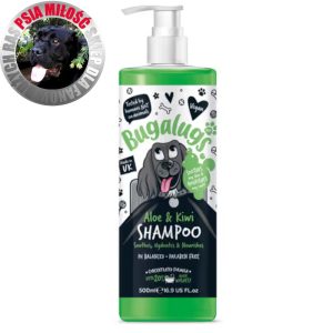 Bugalugs Aloe & Kiwi Shampoo 500ml - łagodząco-nawilżający szampon dla psa, koncentrat 1:10