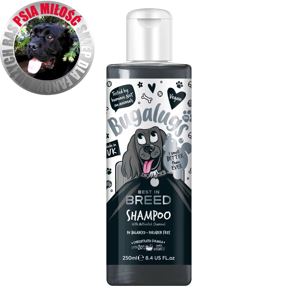 Bugalugs Best in Breed Shampoo 250ml - oczyszczający szampon dla psa, z węglem aktywnym