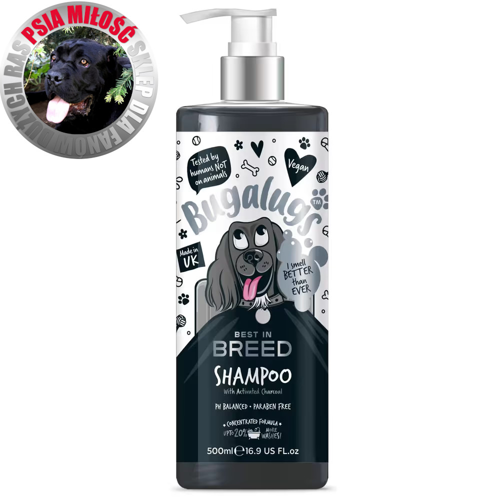 Bugalugs Best in Breed Shampoo 500ml - oczyszczający szampon dla psa, z węglem aktywnym