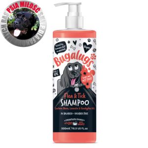 Bugalugs Flea & Tick Shampoo - szampon ochronny dla psa, z olejkiem Neem - 500ml
