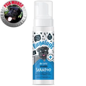 Bugalugs Wrinkle No Rinse Shampoo 200ml - szampon z chlorheksydyną do fałdów skórnych psa i kota, bez spłukiwania