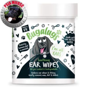 Bugalugs Soothing Ear Wipes 100szt. - biodegradowalne waciki do czyszczenia uszu psa